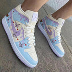 Butterflies Hearts Pattern Baby Blue Lilac Custom Air Jordan 1