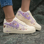 Butterflies Hearts Pattern Lavender Custom Air Force 1