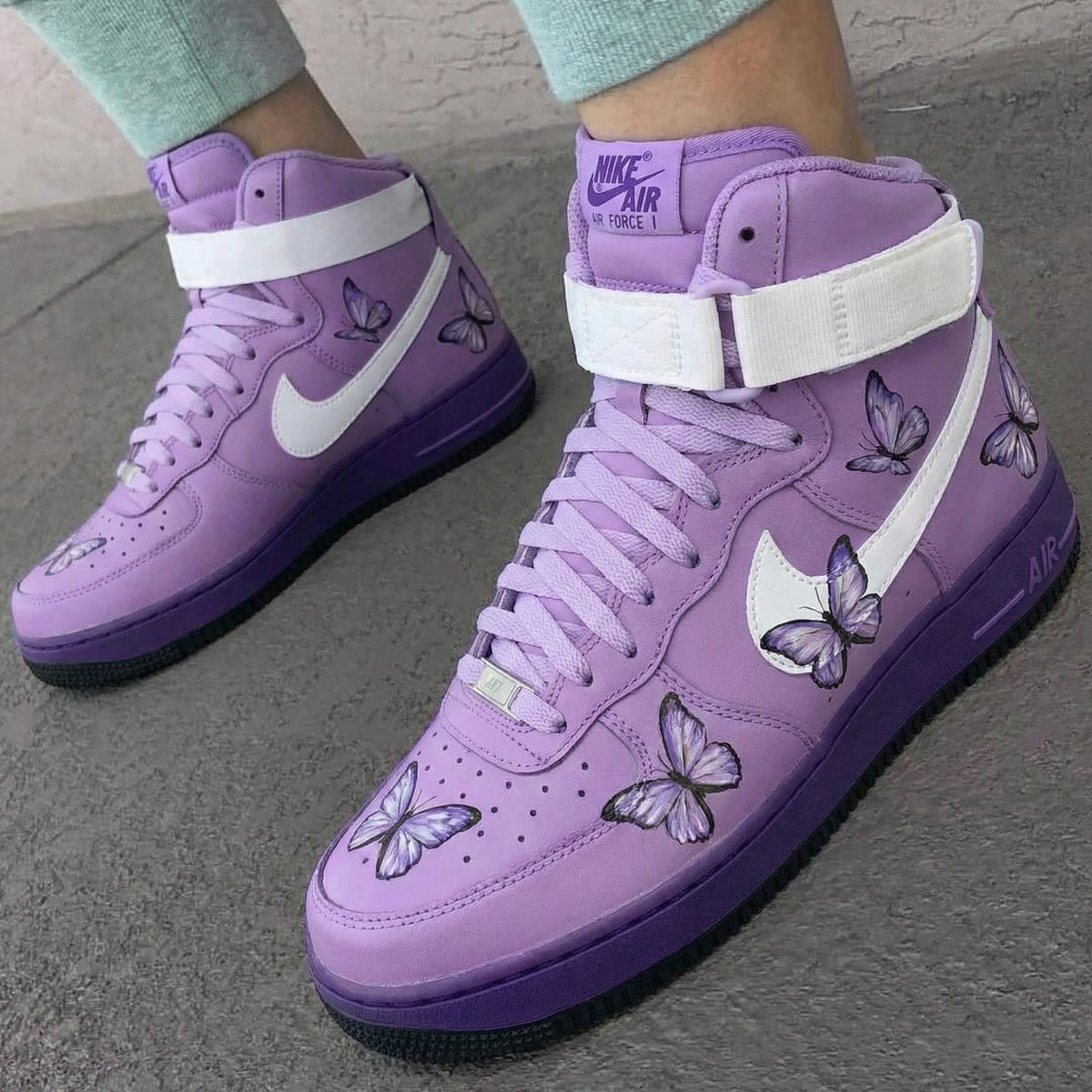 Butterflies Lilac White Custom Air Force 1