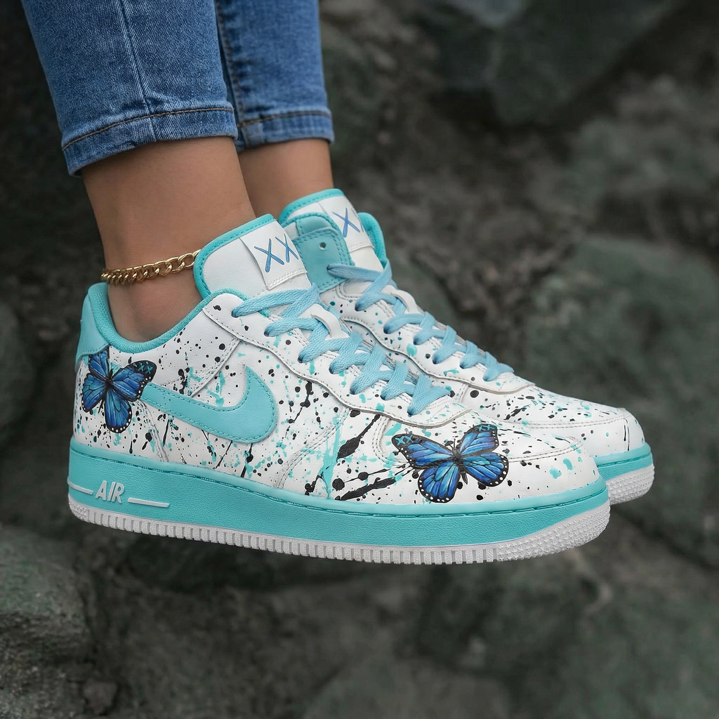 Butterflies Mint Baby Blue Custom Air Force 1