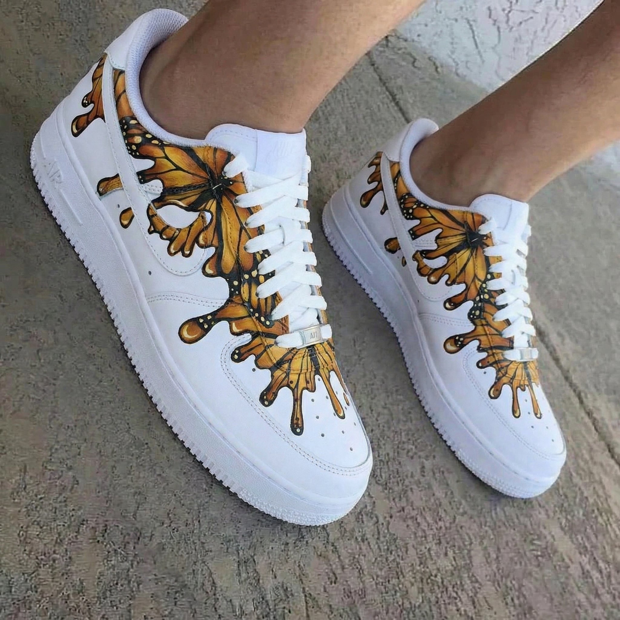 Butterflies Orange Custom Air Force 1