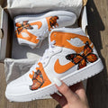 Butterflies Orange Custom Air Jordan 1
