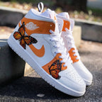 Butterflies Orange Custom Air Jordan 1