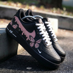 Butterflies Pink Black Custom Air Force 1