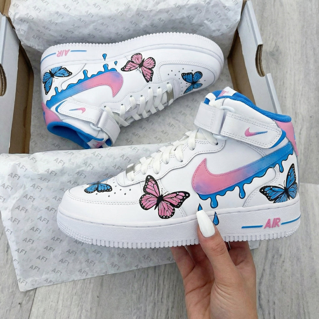 Butterflies Pink Blue Custom Air Force 1