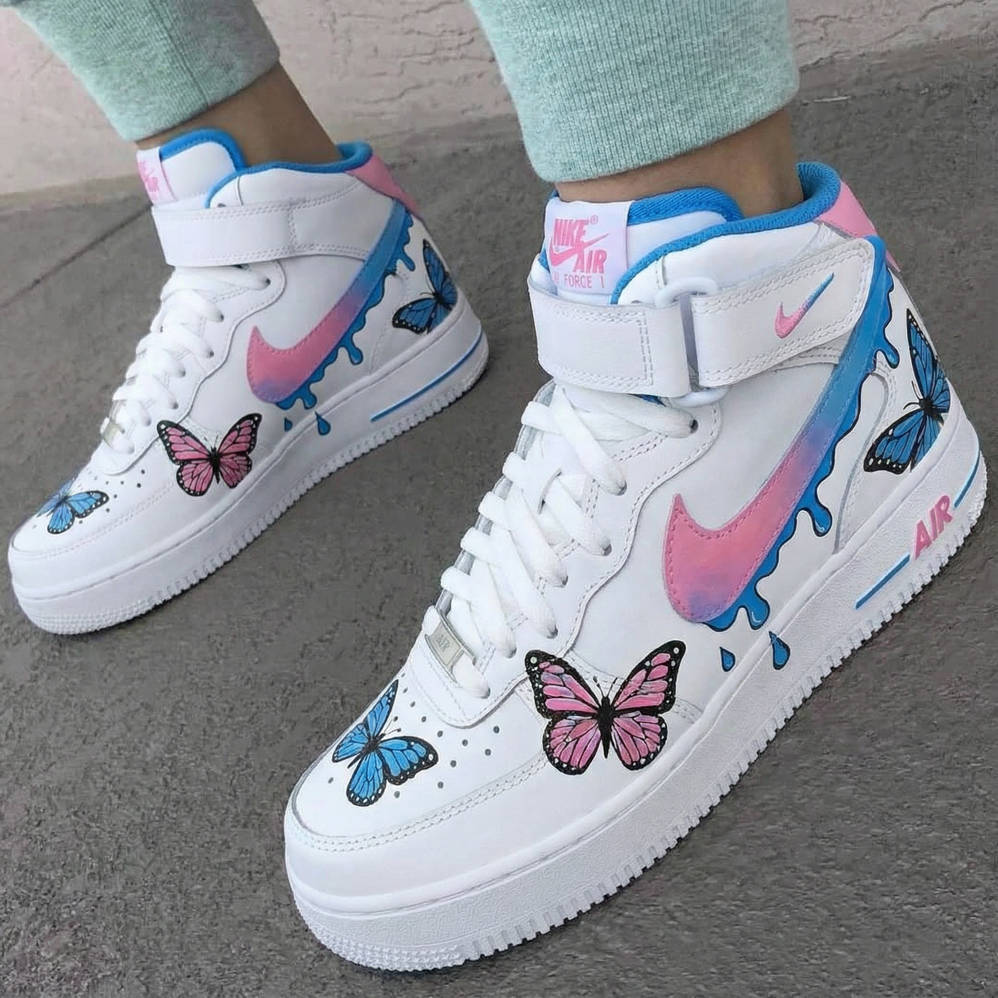 Butterflies Pink Blue Custom Air Force 1