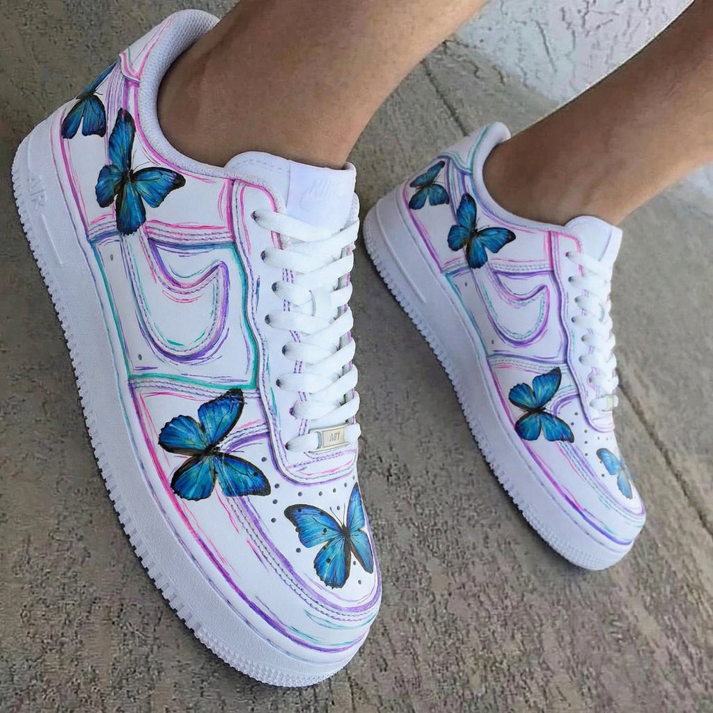 Butterflies Pink Purple Blue Custom Air Force 1
