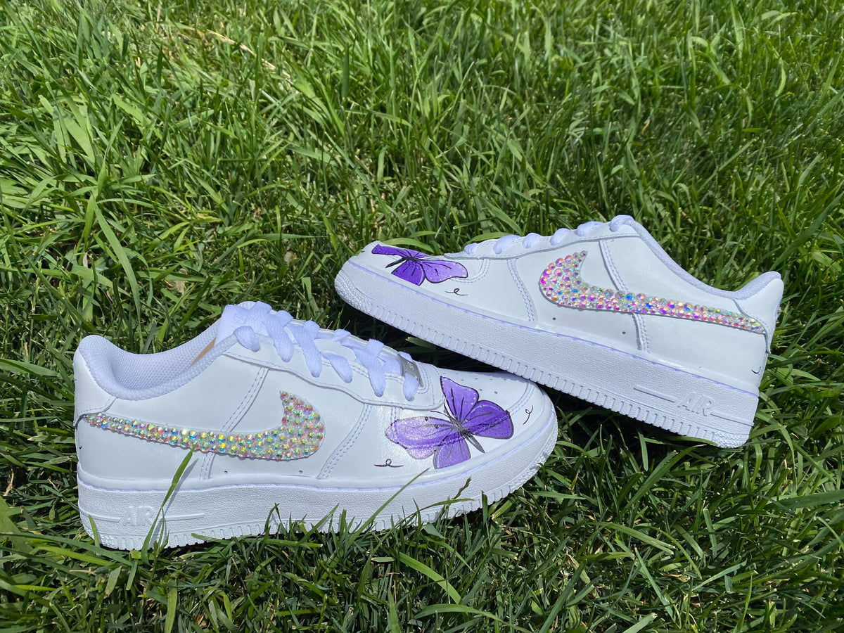 Butterflies Purple Glitter Custom Air Force 1