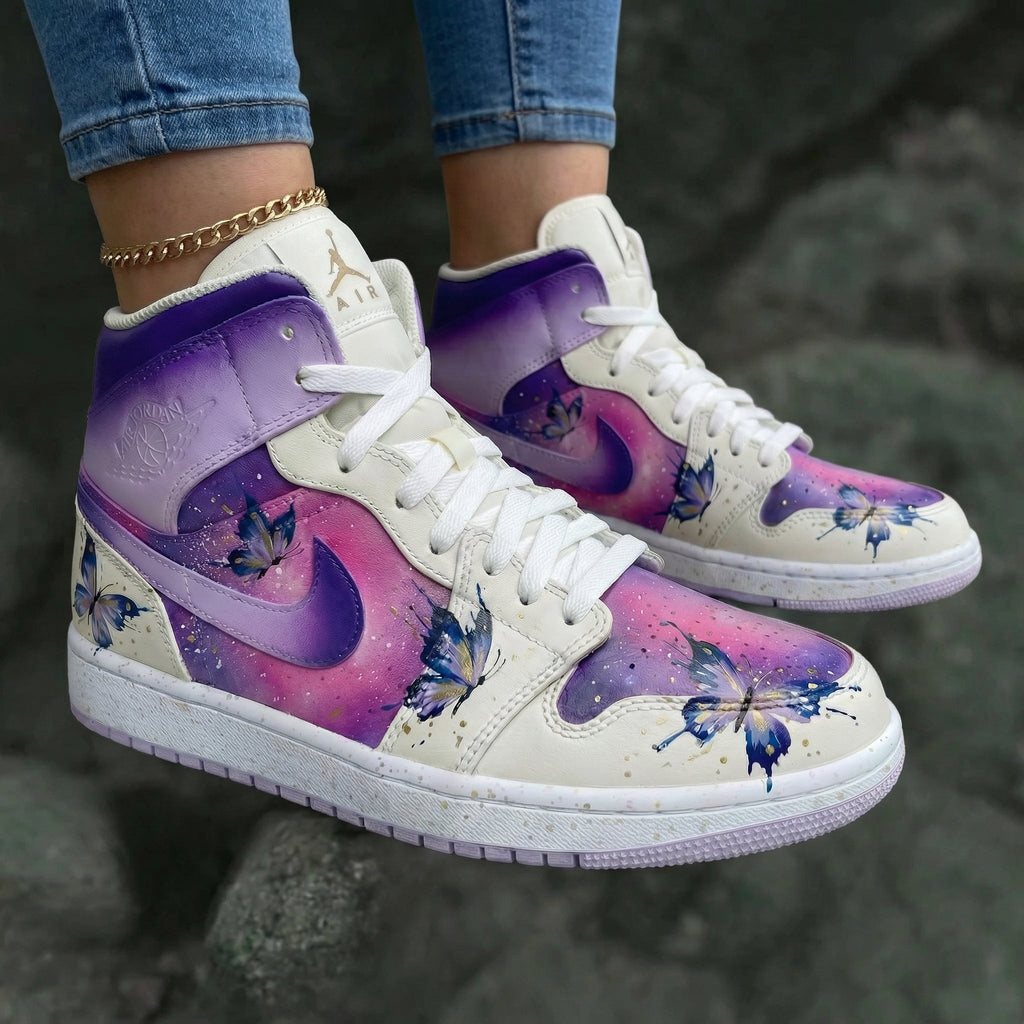 Butterflies Purple Pink Custom Air Jordan 1