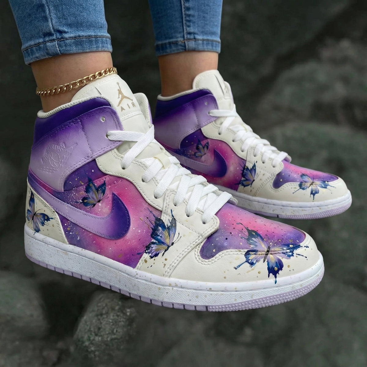 Butterflies Purple Pink Custom Air Jordan 1