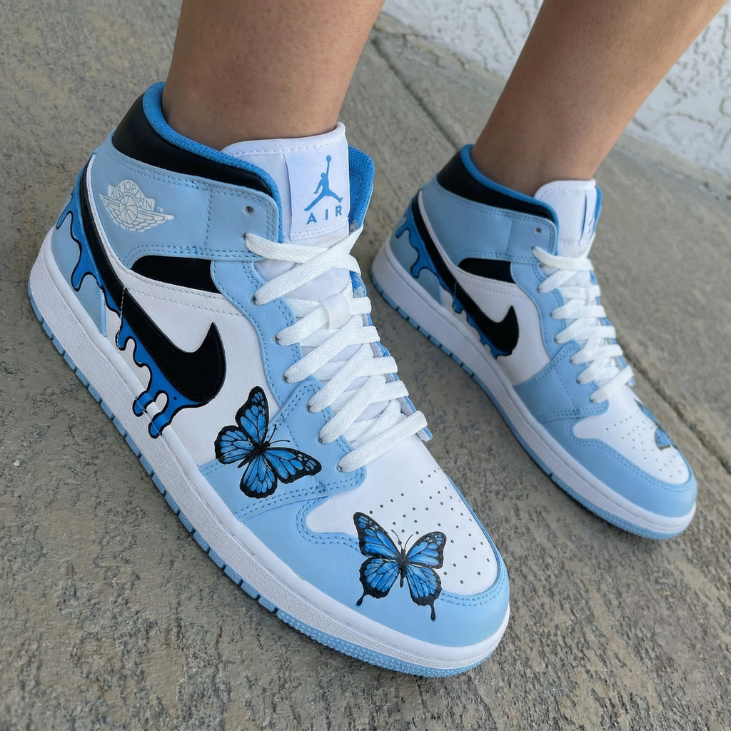 Butterfly Baby Blue Custom Air Jordan 1