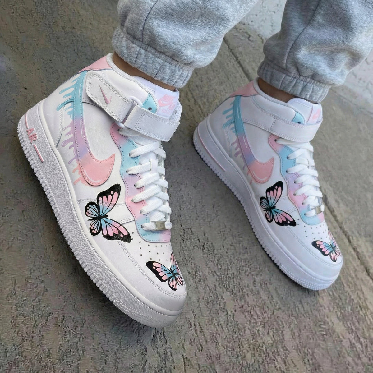 Butterfly Baby Pink Baby Blue Custom Air Force 1
