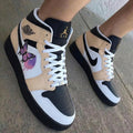 Butterfly Design Beige Black and White Custom Air Jordan 1
