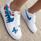 Butterfly Drip Camo Blue Red Custom Air Force 1