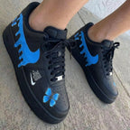 Butterfly Pattern Blue Black Custom Air Force 1