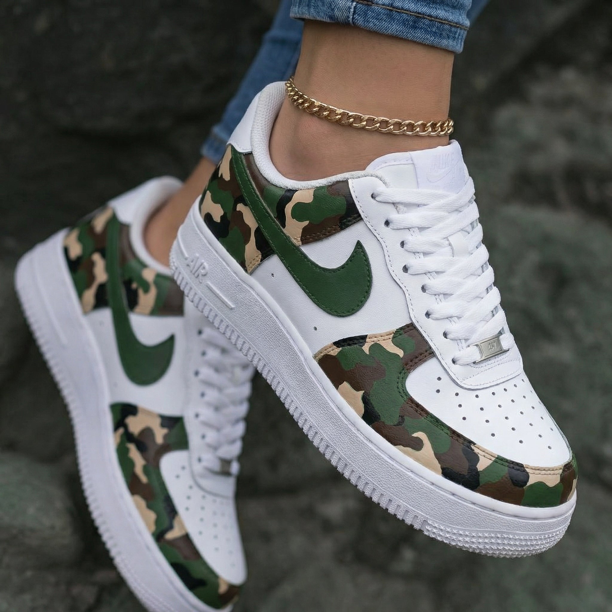 Camo Green Khaki Custom Air Force 1