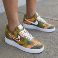 Camo Shark Teeth Orange Green Yellow Custom Air Force 1