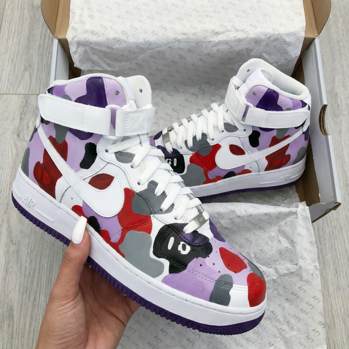 Camouflage Pattern Purple Red Custom Air Force 1