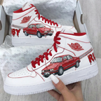 Car Pattern Red Custom Air Force 1