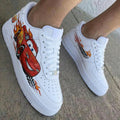 Cars Lightning McQueen Flame 95 Tire Tracks Red Black Custom Air Force 1