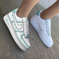 Cartoon Drip White Baby Blue Custom Air Force 1