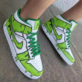 Cartoon Drip White Green Custom Air Jordan 1
