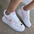 Cartoon Eyes Poker Symbols Baby Pink Black Custom Air Force 1