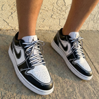 Cartoon Outline Black And White Custom Air Jordan 1