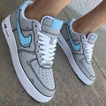 Cartoon Outline Gray Baby Blue Custom Air Force 1