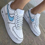 Cartoon Outline White Baby Blue Custom Air Force 1