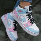 Cartoon Pattern Baby Blue Pink Custom Air Jordan 1