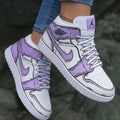 Cartoon Pattern Lilac White Custom Air Jordan 1