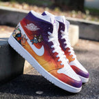 Cartoon Pattern Orange Purple White Custom Air Jordan 1