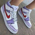Cartoon Pattern Purple Red Custom Air Jordan 1