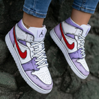 Cartoon Pattern Purple Red Custom Air Jordan 1