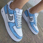 Cartoon Style Baby Blue Gray Custom Air Force 1
