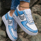 Cartoon Style Baby Blue Gray Custom Air Force 1