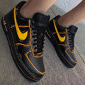 Cartoon Style Black Yellow Orange Custom Air Force 1