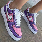 Cartoon Style Pink And Purple Custom Air Force 1