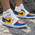 Cartoon Style Red Yellow Blue Custom Air Jordan 1