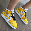 Cartoon Style Yellow Black Custom Air Jordan 1