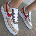Cartoon Tan Brown Red Custom Air Force 1