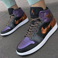 Chain Flame Pattern Purple Black Custom Air Jordan 1