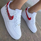 Charli Lettering White Red Custom Air Force 1