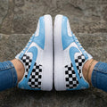 Checkered Baby Blue and White Custom Air Force 1