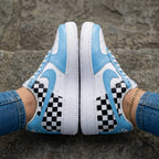 Checkered Baby Blue and White Custom Air Force 1