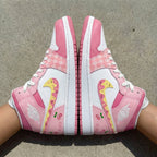 Cherries Checkerboard Koko Yellow Baby Pink Custom Air Jordan 1