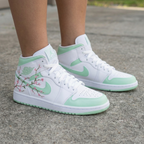 Cherry Blossom Mint Green Pink Custom Air Jordan 1