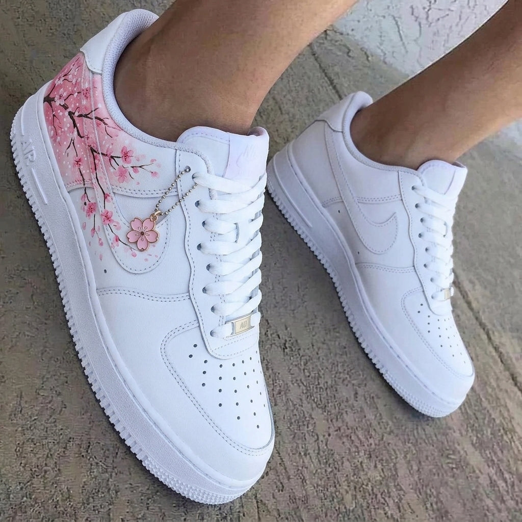 Cherry Blossom White Baby Pink Custom Air Force 1