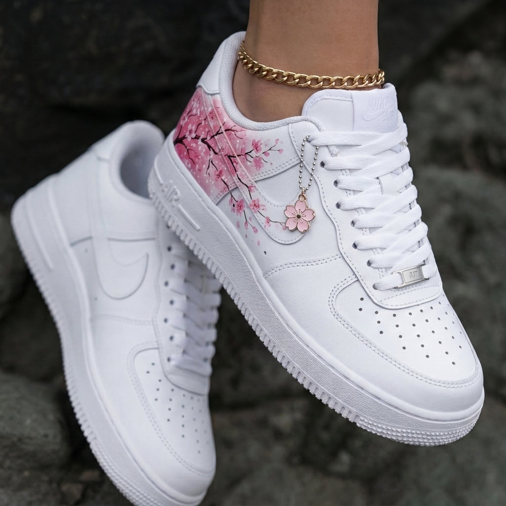 Cherry Blossom White Baby Pink Custom Air Force 1